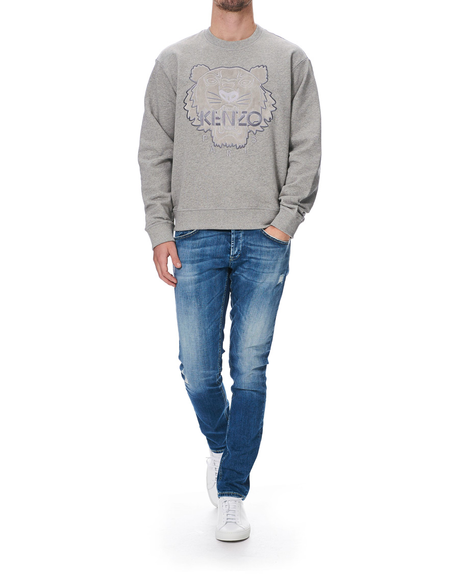 Herre | Gensere | KENZO | Velvet Tiger Head Crew Neck Sweatshirt Grey