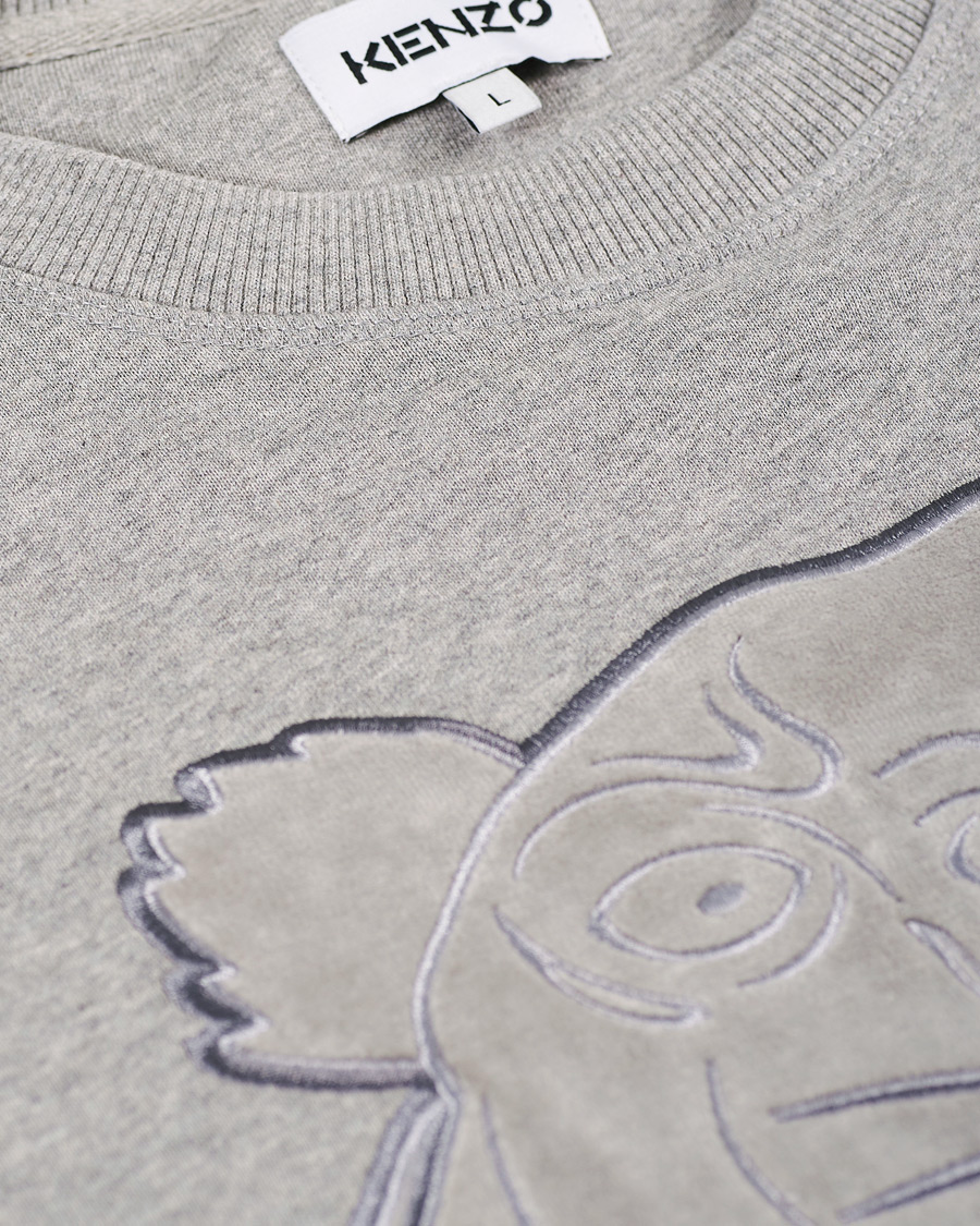 Herre | Gensere | KENZO | Velvet Tiger Head Crew Neck Sweatshirt Grey