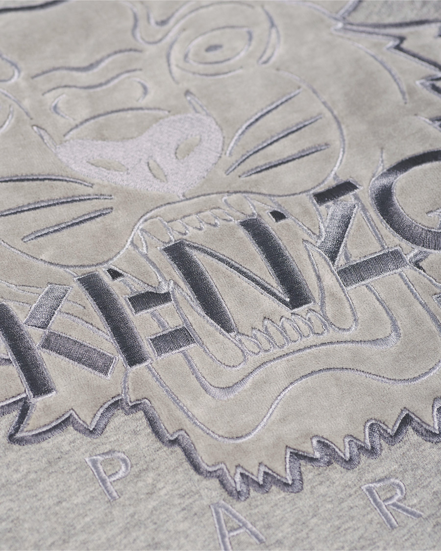 Herre | Gensere | KENZO | Velvet Tiger Head Crew Neck Sweatshirt Grey