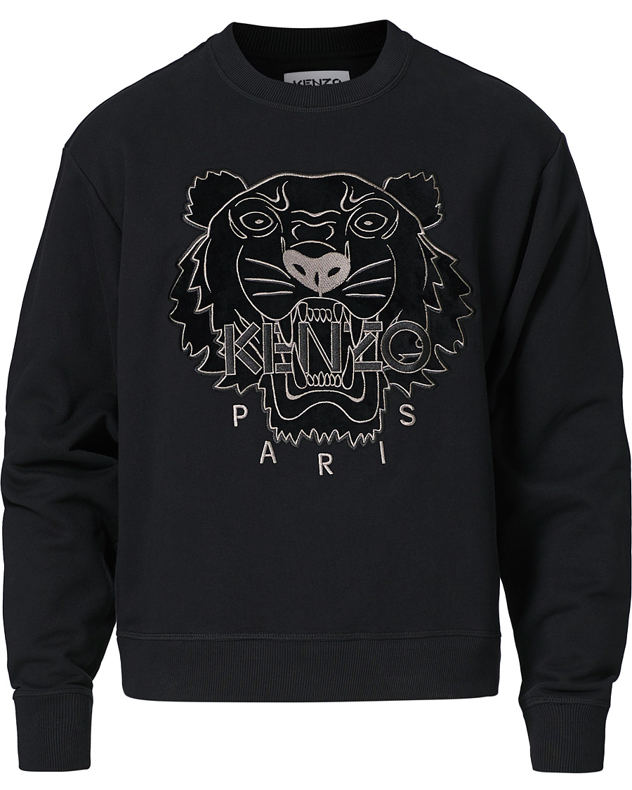 Herre | Gensere | KENZO | Velvet Tiger Head Crew Neck Sweatshirt Black