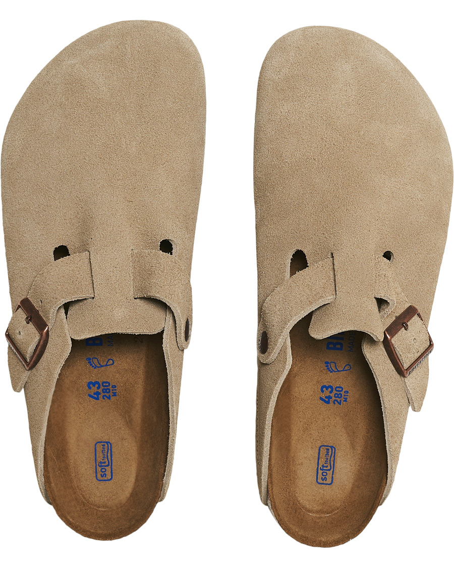 Herre | BIRKENSTOCK Boston Soft Footbed Taupe Suede | BIRKENSTOCK | Boston Soft Footbed Taupe Suede