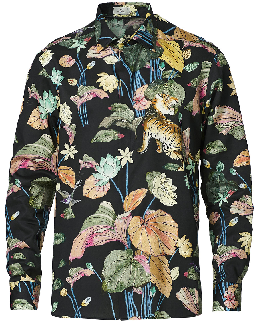 Herre | Skjorter | Etro | Oriental Tiger Printed Shirt Black