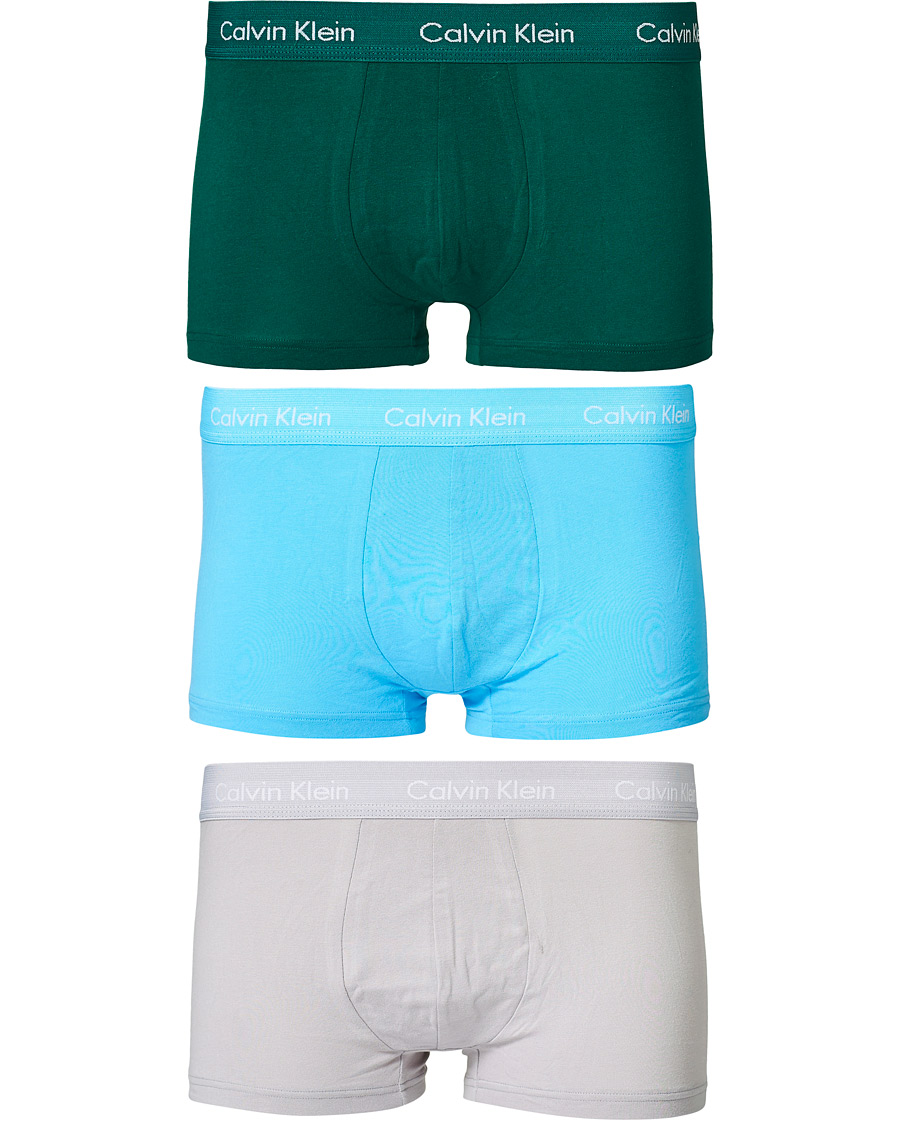 Herre | Undertøy | Calvin Klein | Cotton Stretch Low Rise Trunk 3-Pack Jada Sea/Sky High/Silver