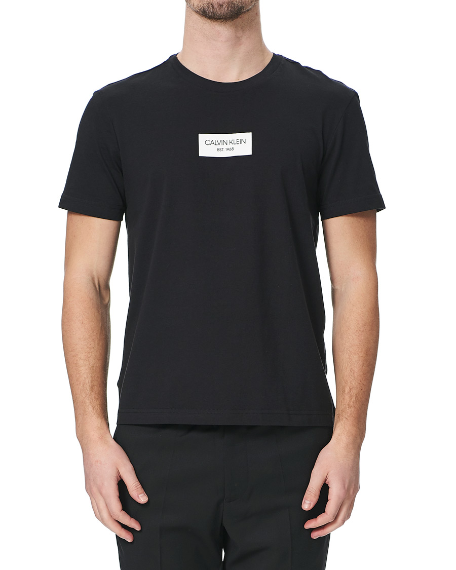 Herre | T-Shirts | Calvin Klein | Chest Box Logo Crew Neck Tee Black
