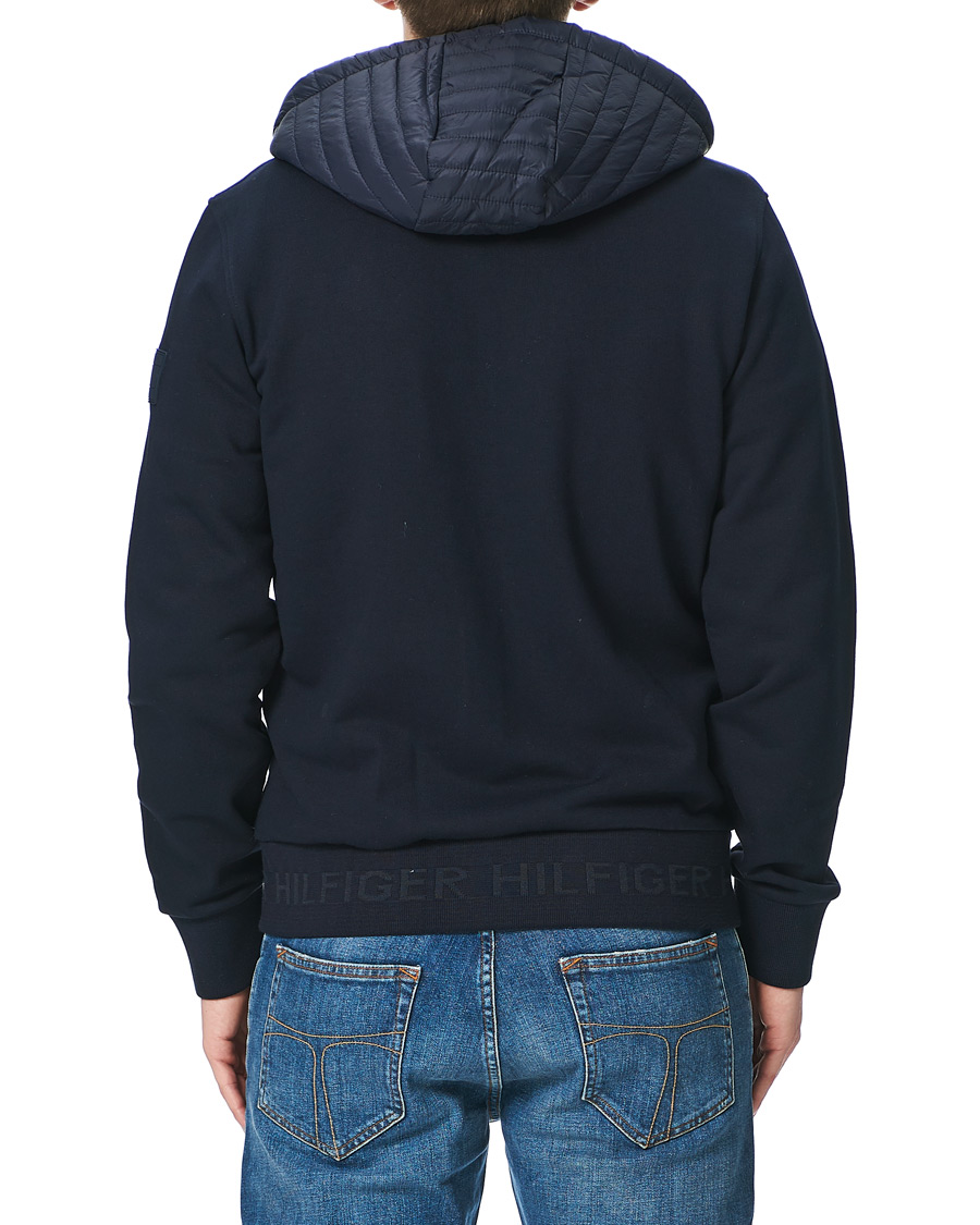 Herre | Jakker | Tommy Hilfiger | Jacquard Mixed Media Zip Hoodie Desert Sky