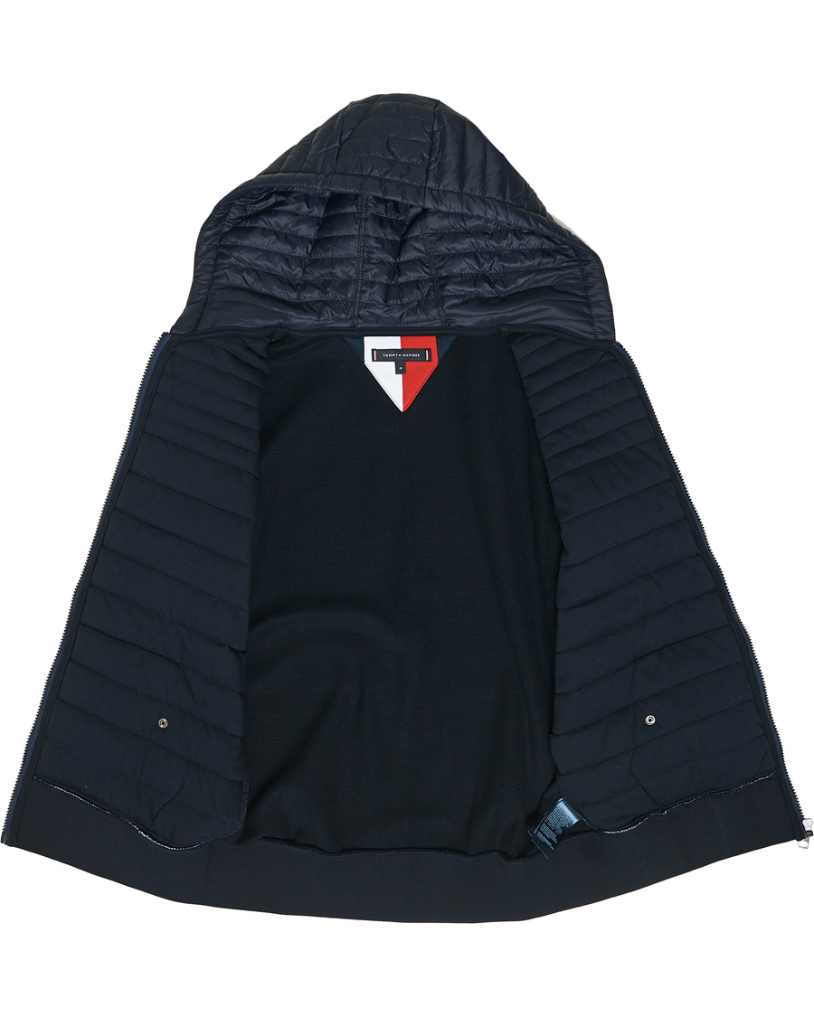 Herre | Jakker | Tommy Hilfiger | Jacquard Mixed Media Zip Hoodie Desert Sky