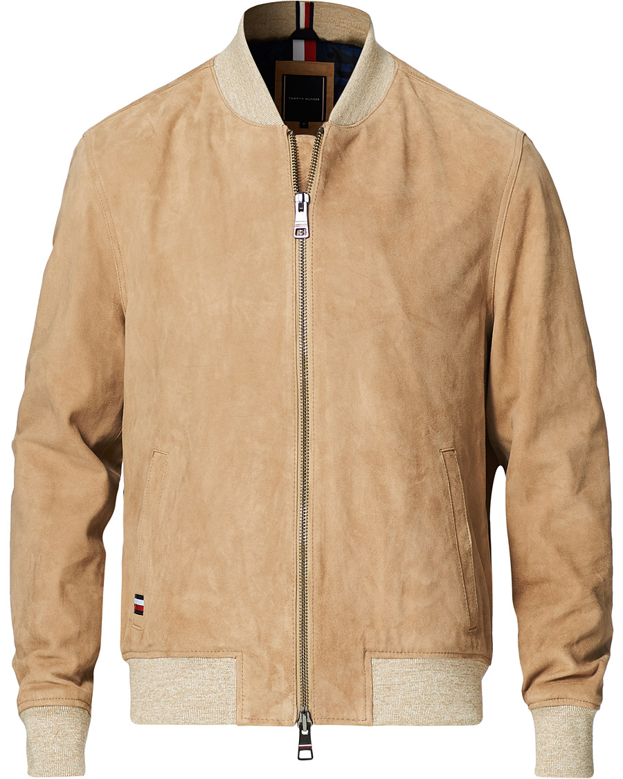 Herre | Jakker | Tommy Hilfiger | Suede Bomber Jacket Camel