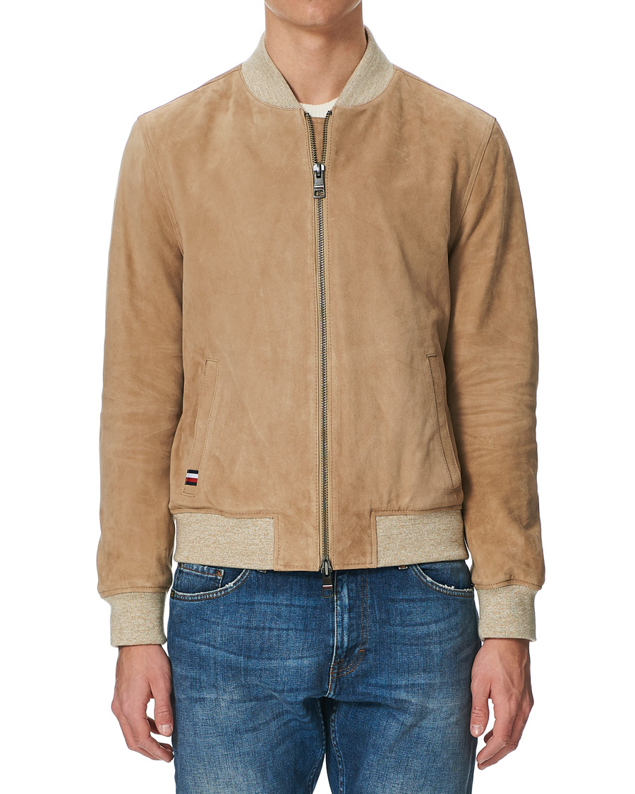 Herre | Jakker | Tommy Hilfiger | Suede Bomber Jacket Camel