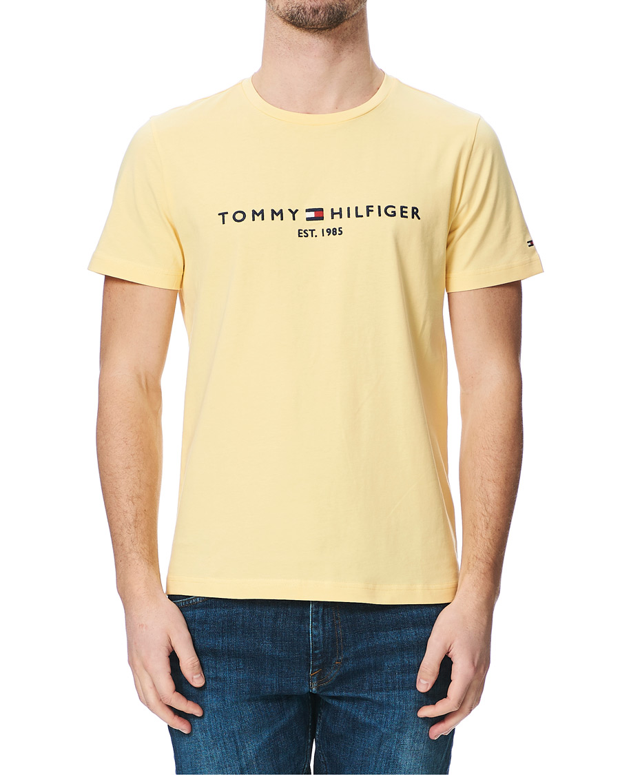 Herre | T-Shirts | Tommy Hilfiger | Logo Crew Neck Tee Delicate Yellow