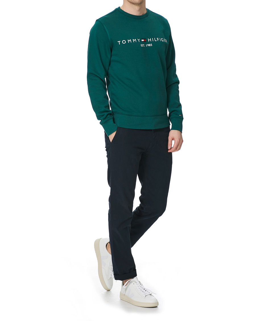 Herre | Gensere | Tommy Hilfiger | Logo Crew Neck Sweatshirt Rural Green