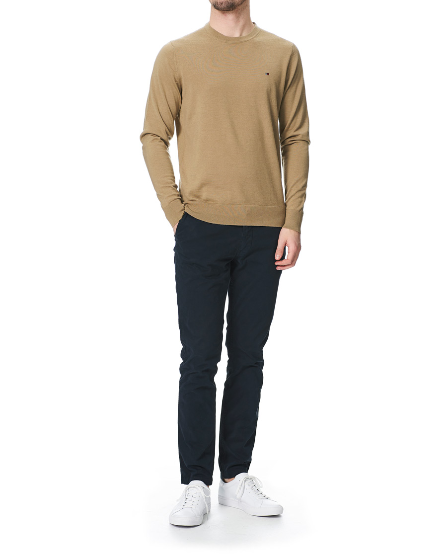 Herre | Gensere | Tommy Hilfiger | Fine Gauge Merino Wool Crew Neck Camel