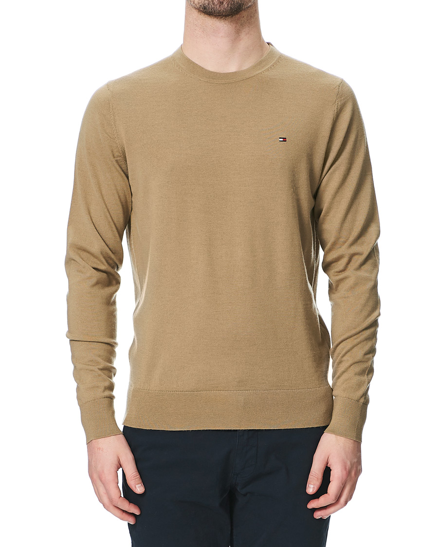 Herre | Gensere | Tommy Hilfiger | Fine Gauge Merino Wool Crew Neck Camel