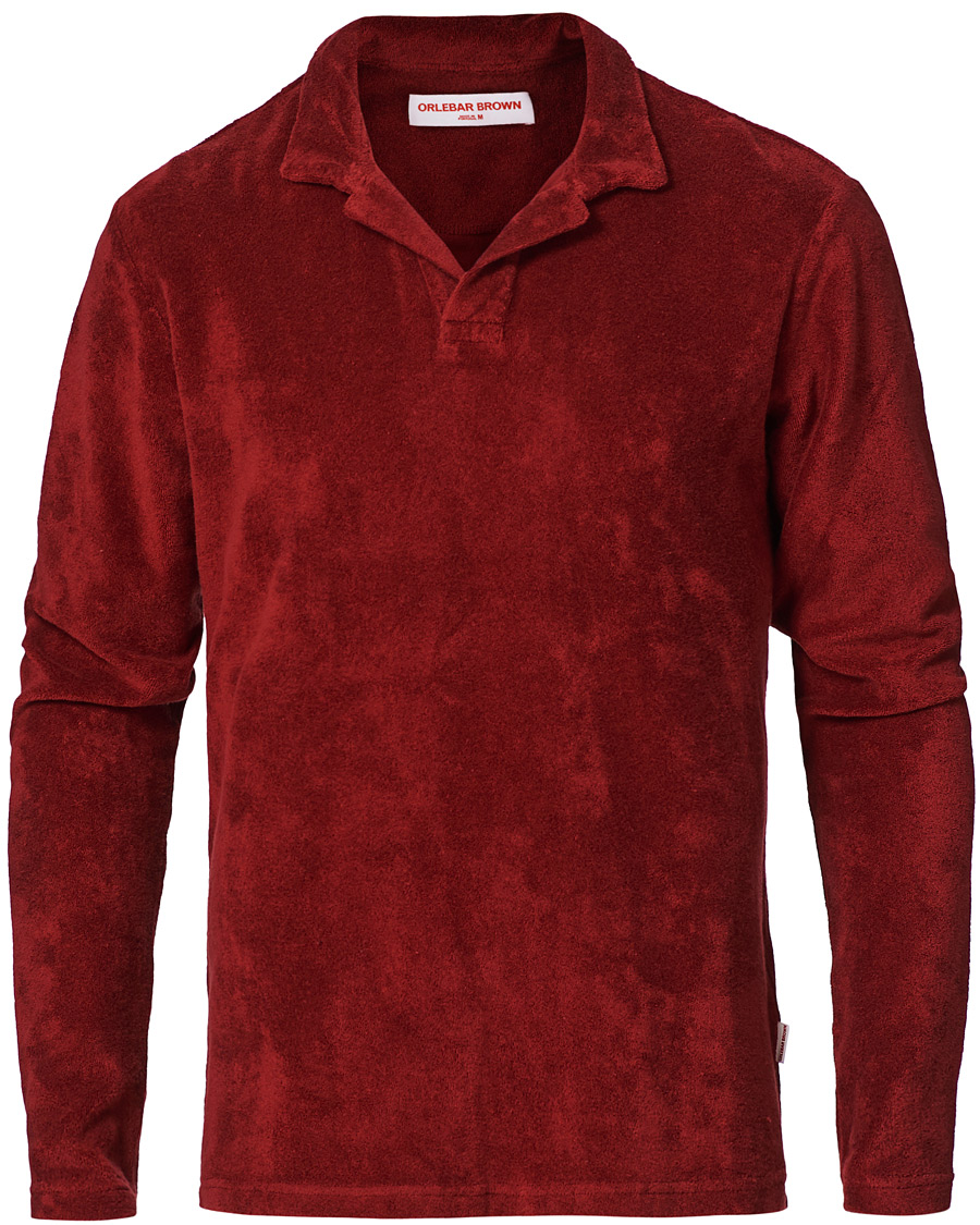 Herre | Gensere | Orlebar Brown | Terry Long Sleeve Polo Mulberry