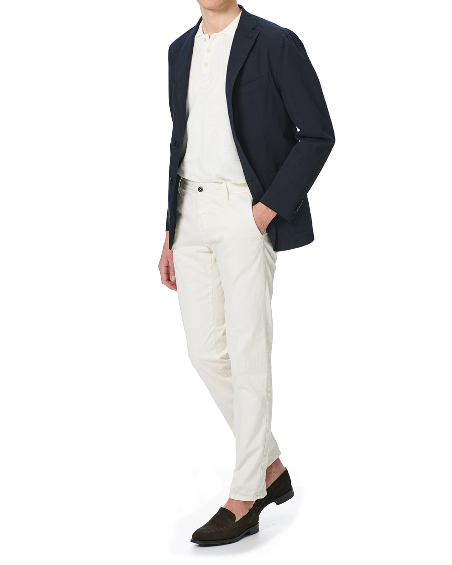 Herre | Bukser | Incotex | Slim Fit Garment Dyed Slacks Off White
