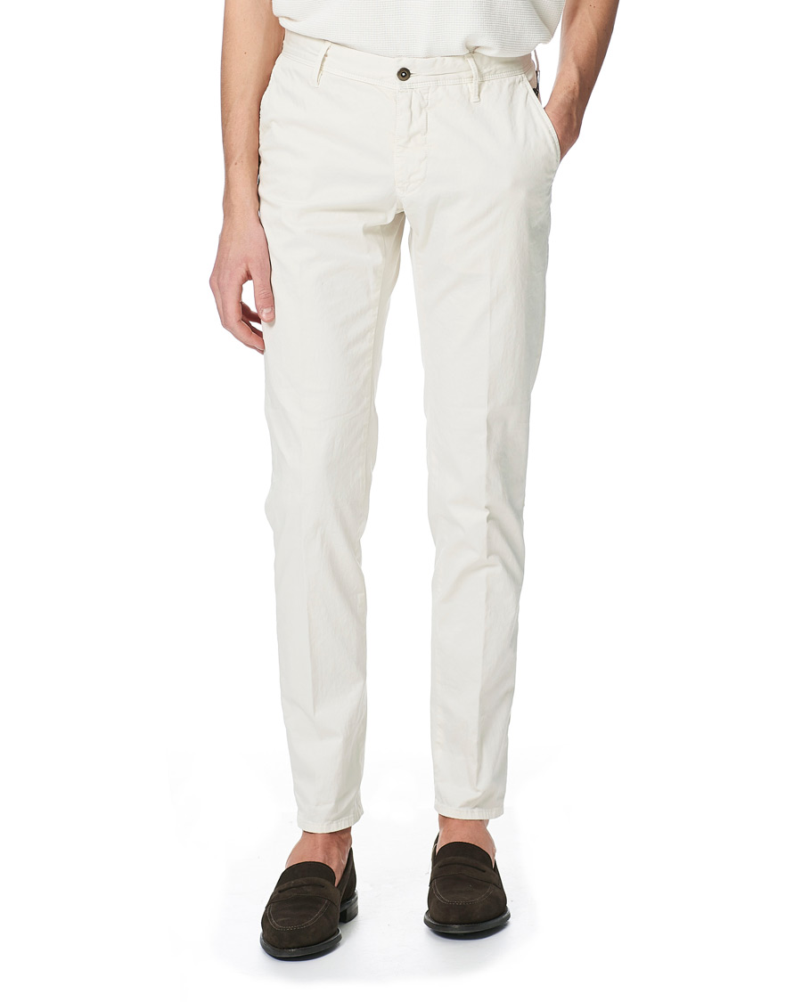 Herre | Bukser | Incotex | Slim Fit Garment Dyed Slacks Off White