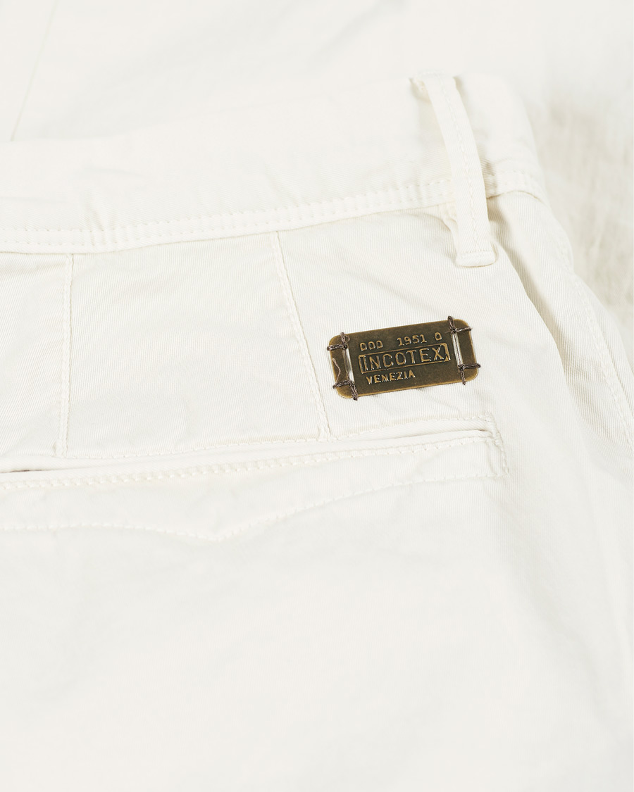 Herre | Bukser | Incotex | Slim Fit Garment Dyed Slacks Off White