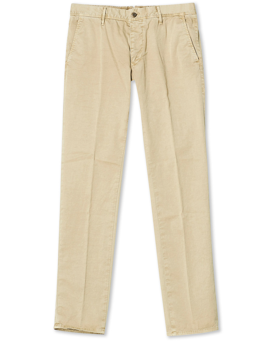 Herre | Bukser | Incotex | Slim Fit Garment Dyed Slacks Beige