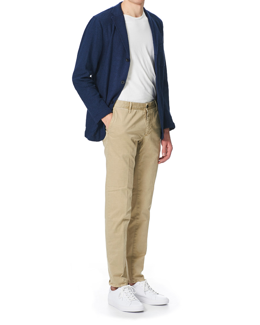 Herre | Bukser | Incotex | Slim Fit Garment Dyed Slacks Beige