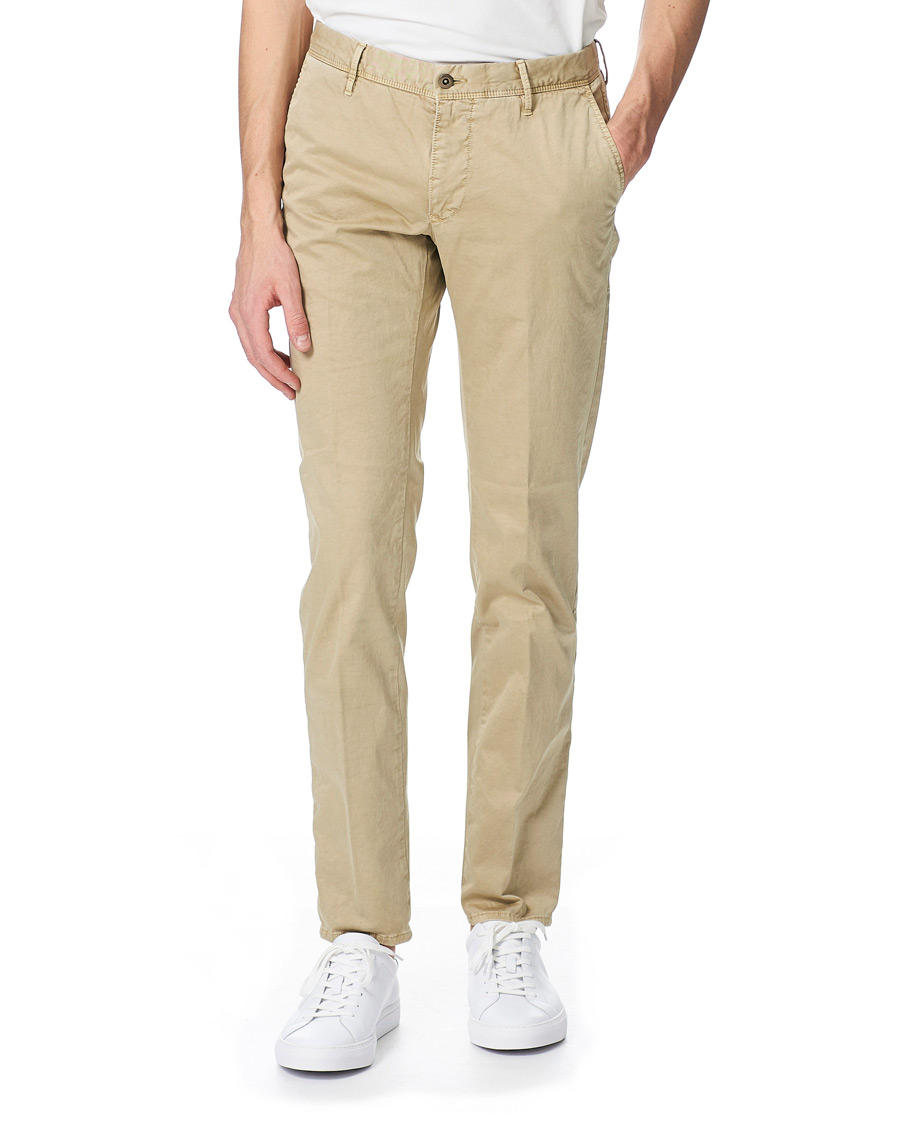 Herre | Bukser | Incotex | Slim Fit Garment Dyed Slacks Beige