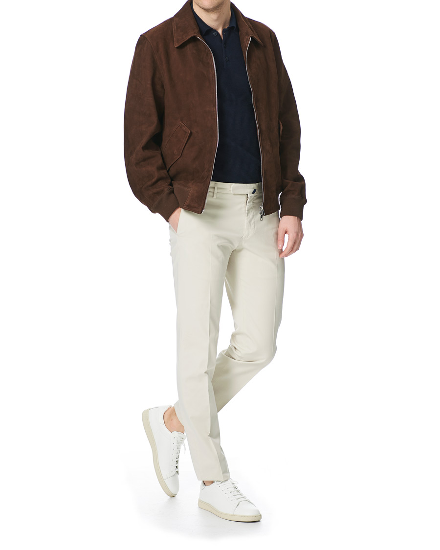 Herre | Bukser | Incotex | Slim Fit Stretch Chinos Sand