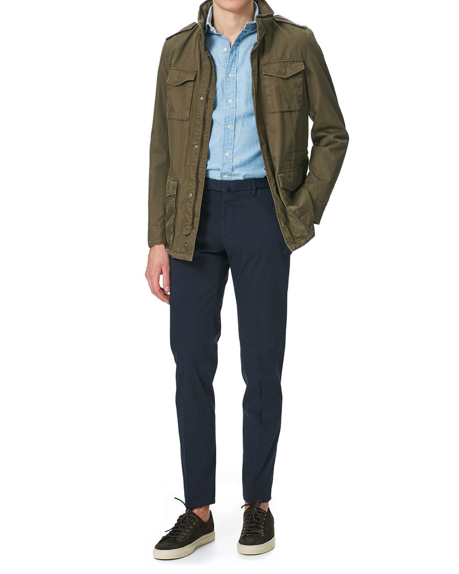 Herre | Bukser | Incotex | Slim Fit Stretch Chinos Navy