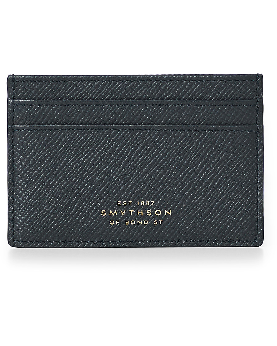 Herre | Smythson Panama Flat Card Holder Navy | Smythson | Panama Flat Card Holder Navy