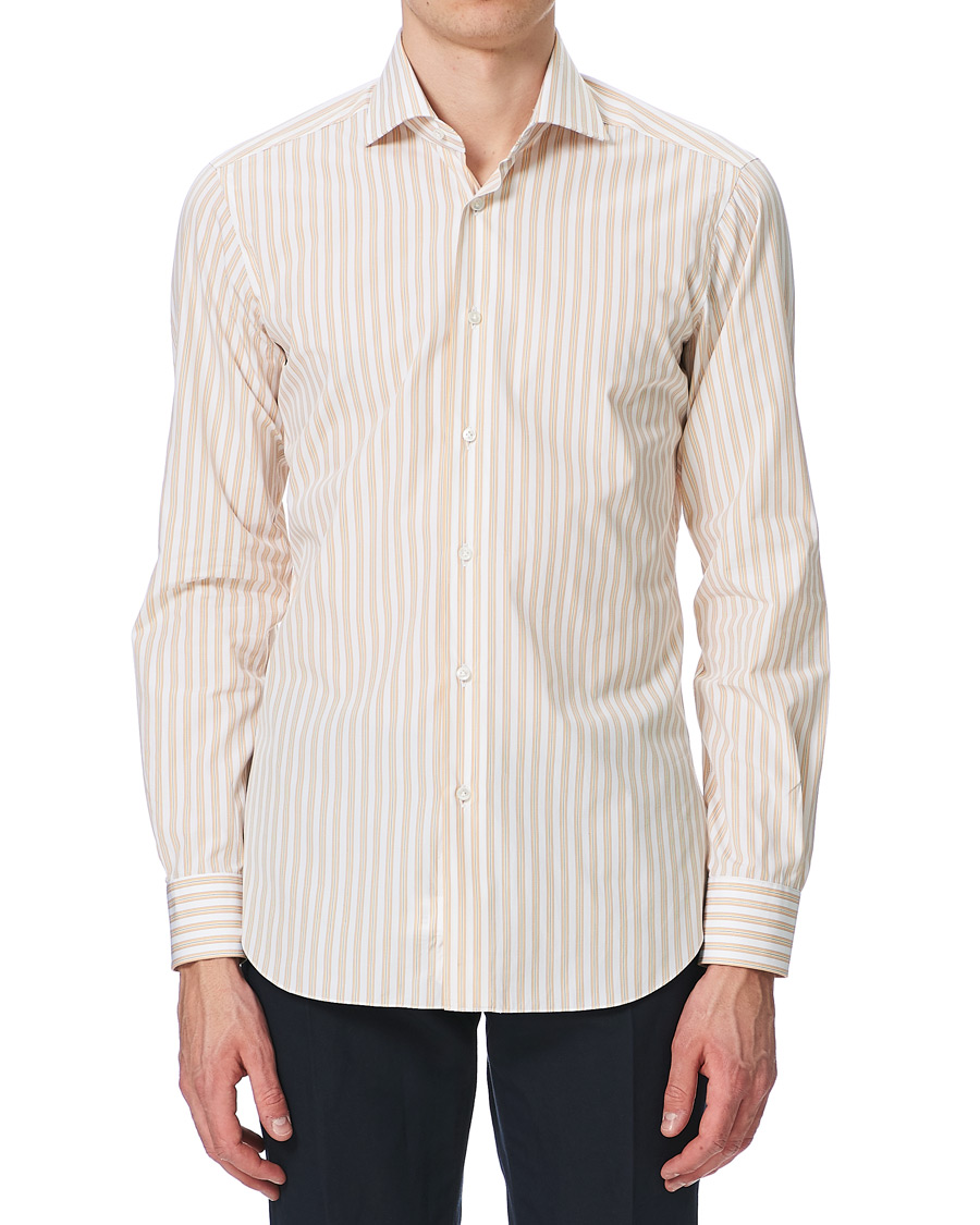 Herre | Skjorter | Barba Napoli | Slim Fit Striped Shirt Yellow