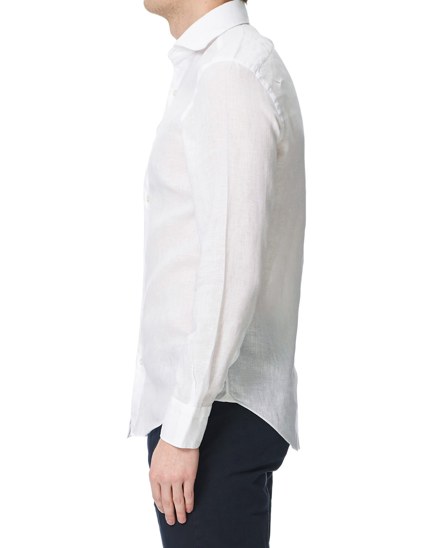 Herre | Skjorter | Finamore Napoli | Tokyo Washed Linen Shirt White