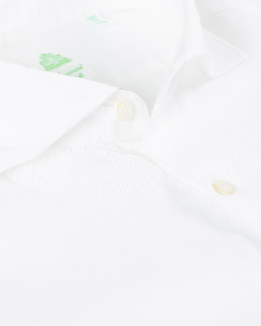 Herre | Skjorter | Finamore Napoli | Tokyo Washed Linen Shirt White