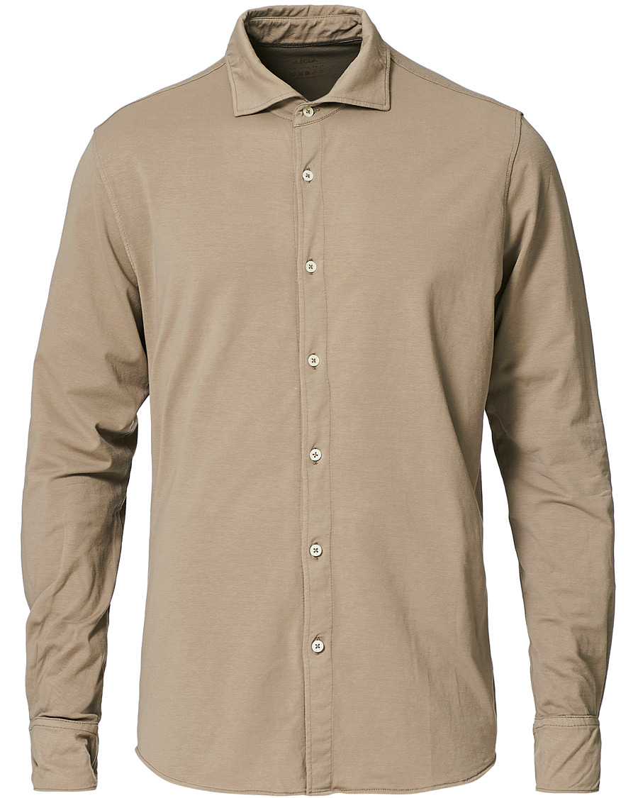 Herre | Skjorter | Altea | Cotton Stretch Jersey Shirt Beige