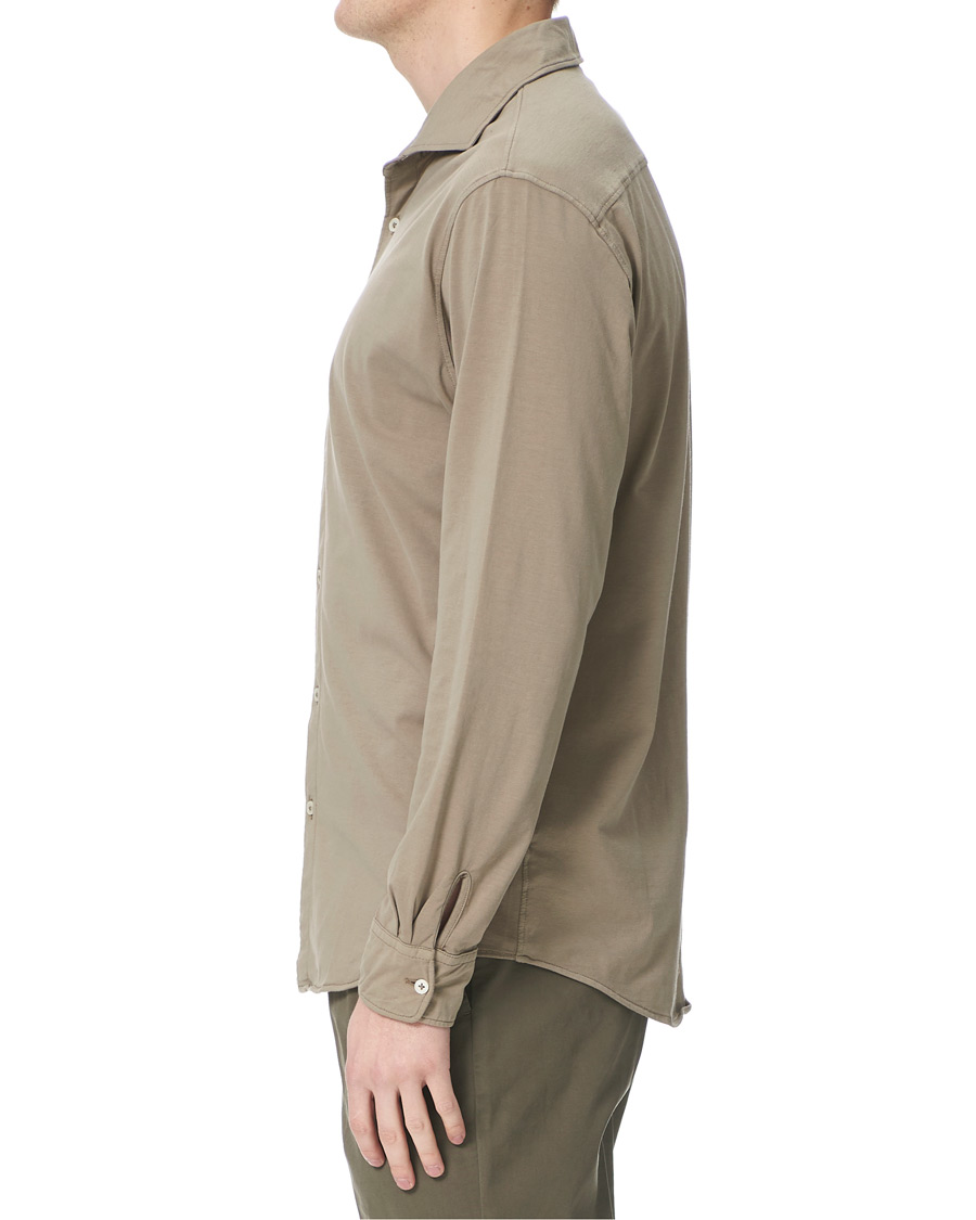 Herre | Skjorter | Altea | Cotton Stretch Jersey Shirt Beige