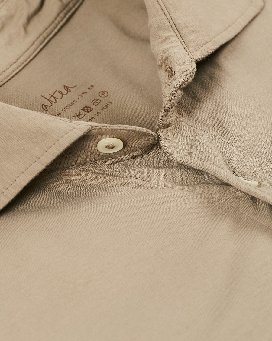 Herre | Skjorter | Altea | Cotton Stretch Jersey Shirt Beige
