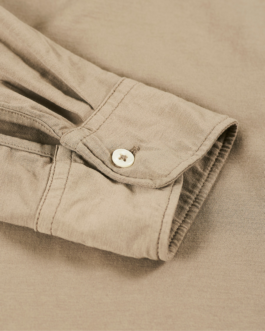 Herre | Skjorter | Altea | Cotton Stretch Jersey Shirt Beige