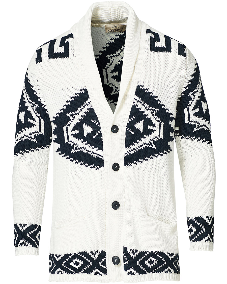 Herre | Gensere | Altea | Azteco Shawl Collar Cardigan Optic White