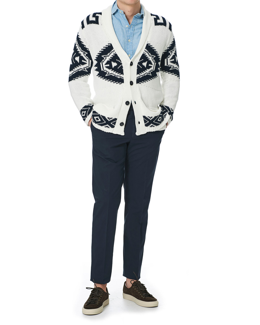 Herre | Gensere | Altea | Azteco Shawl Collar Cardigan Optic White