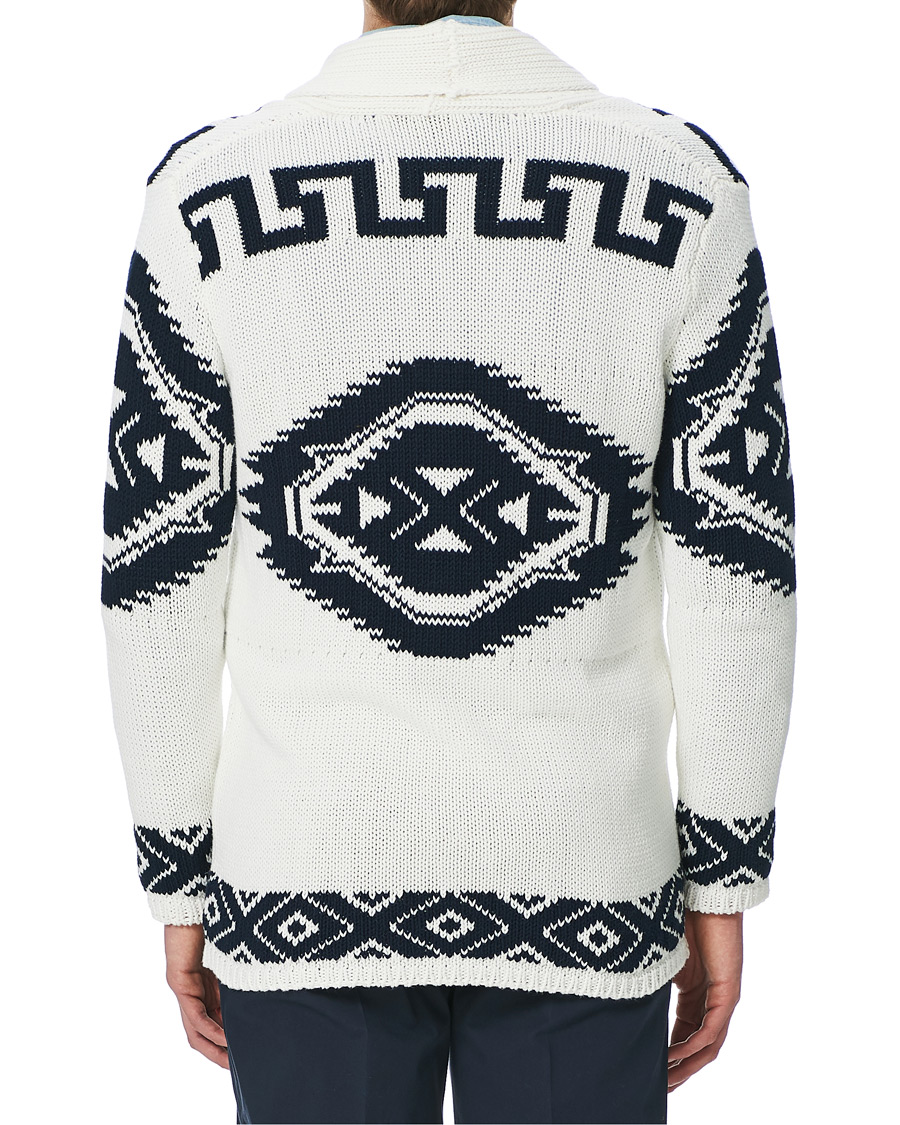 Herre | Gensere | Altea | Azteco Shawl Collar Cardigan Optic White