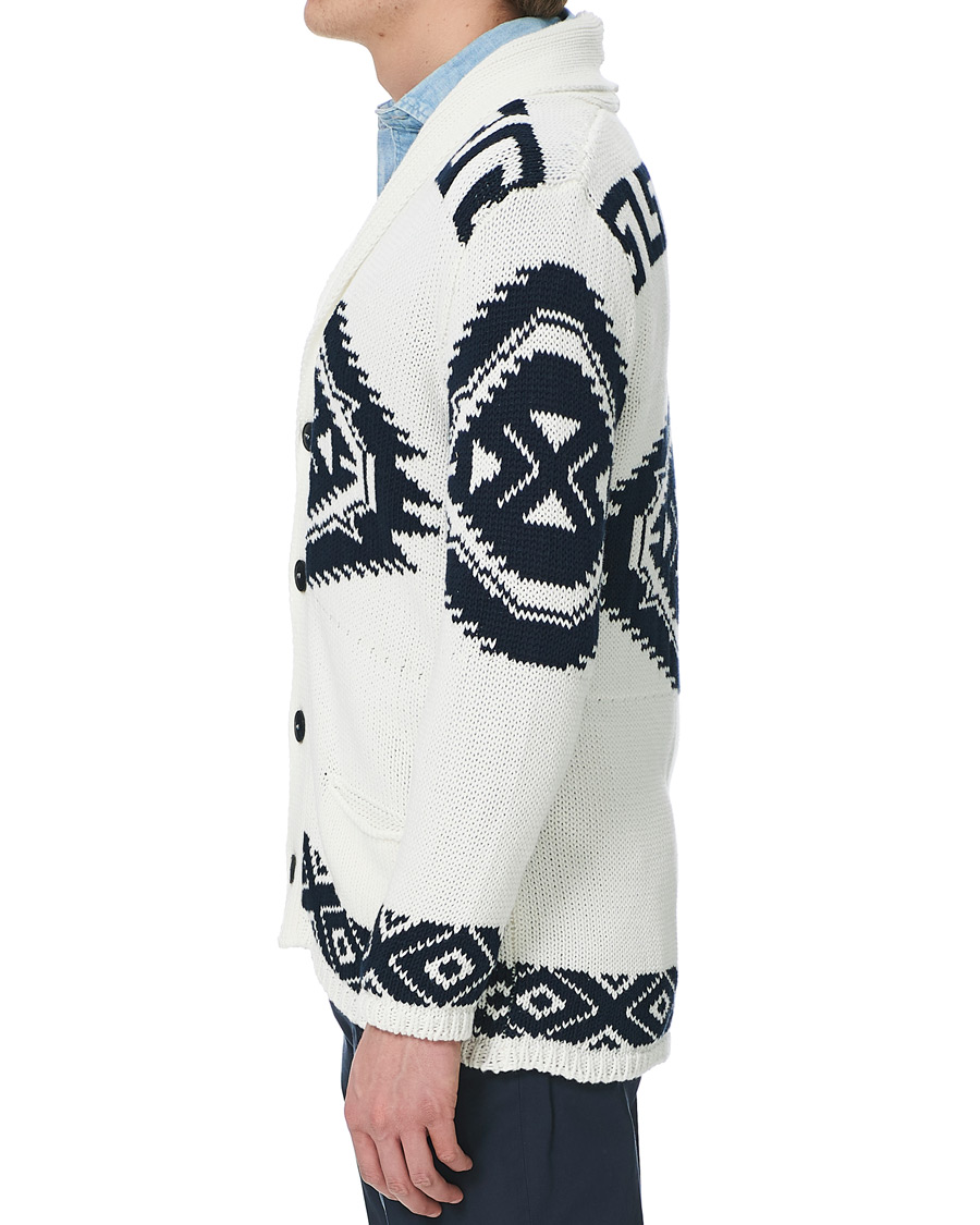 Herre | Gensere | Altea | Azteco Shawl Collar Cardigan Optic White