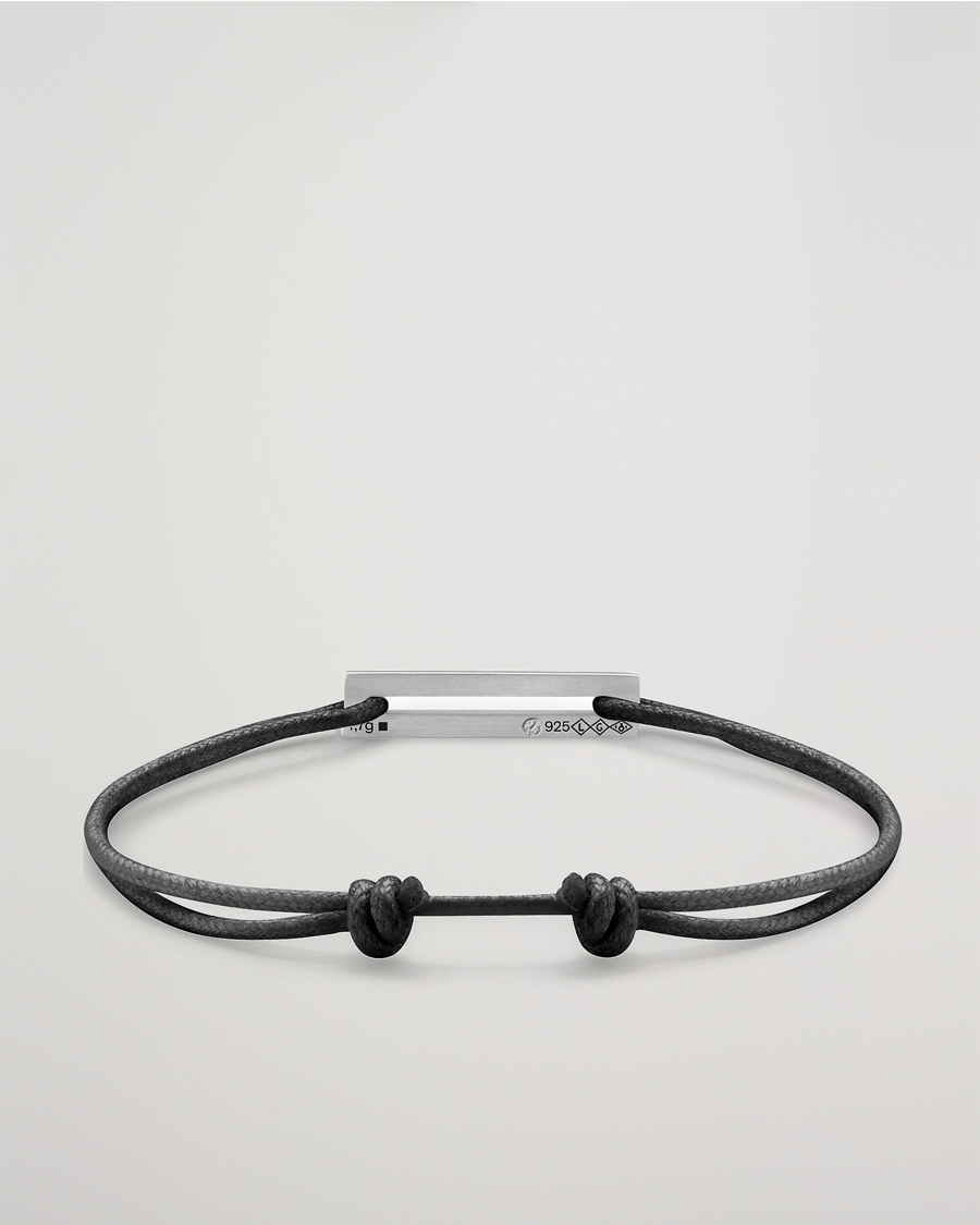 Herre | Smykker | LE GRAMME | Cord Bracelet Le 17/10 Black/Sterling Silver