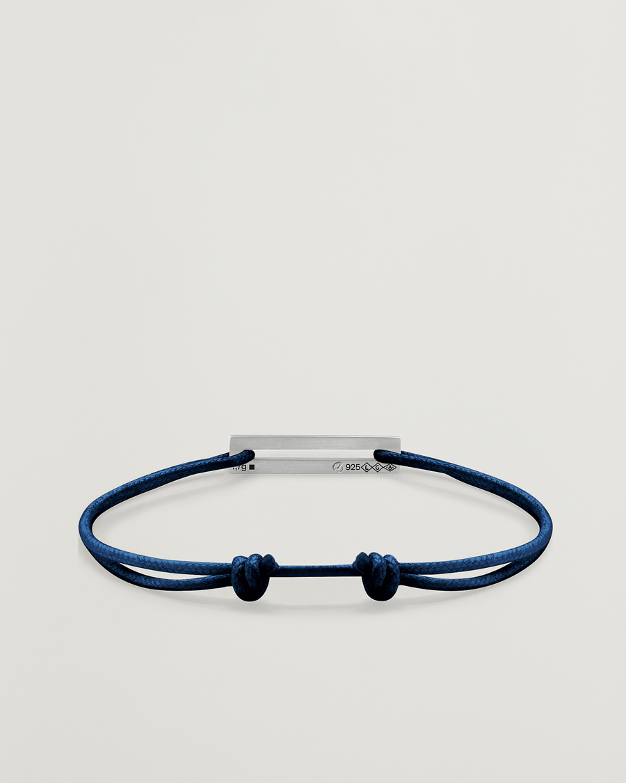 Herre | Smykker | LE GRAMME | Cord Bracelet Le 17/10 Navy/Sterling Silver