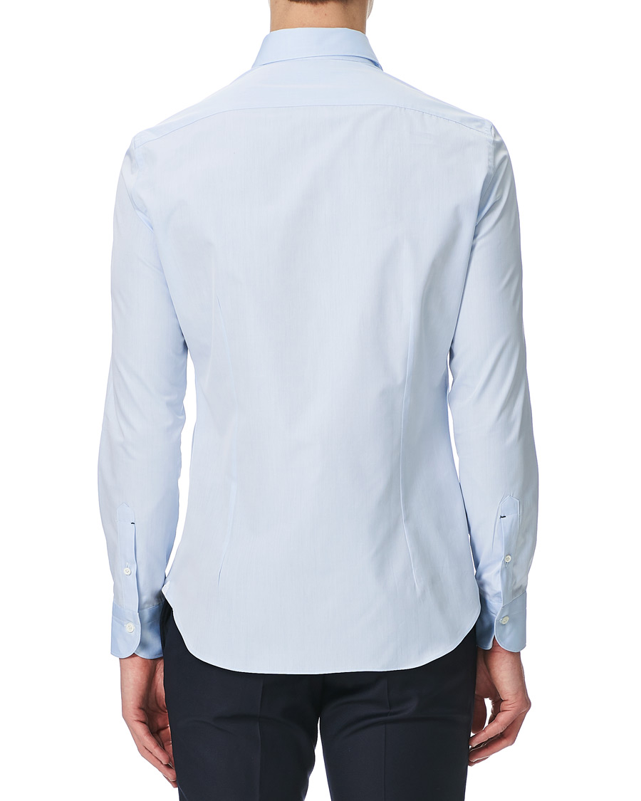 Herre | Skjorter | Mazzarelli | Soft Cotton Cut Away Shirt Light Blue