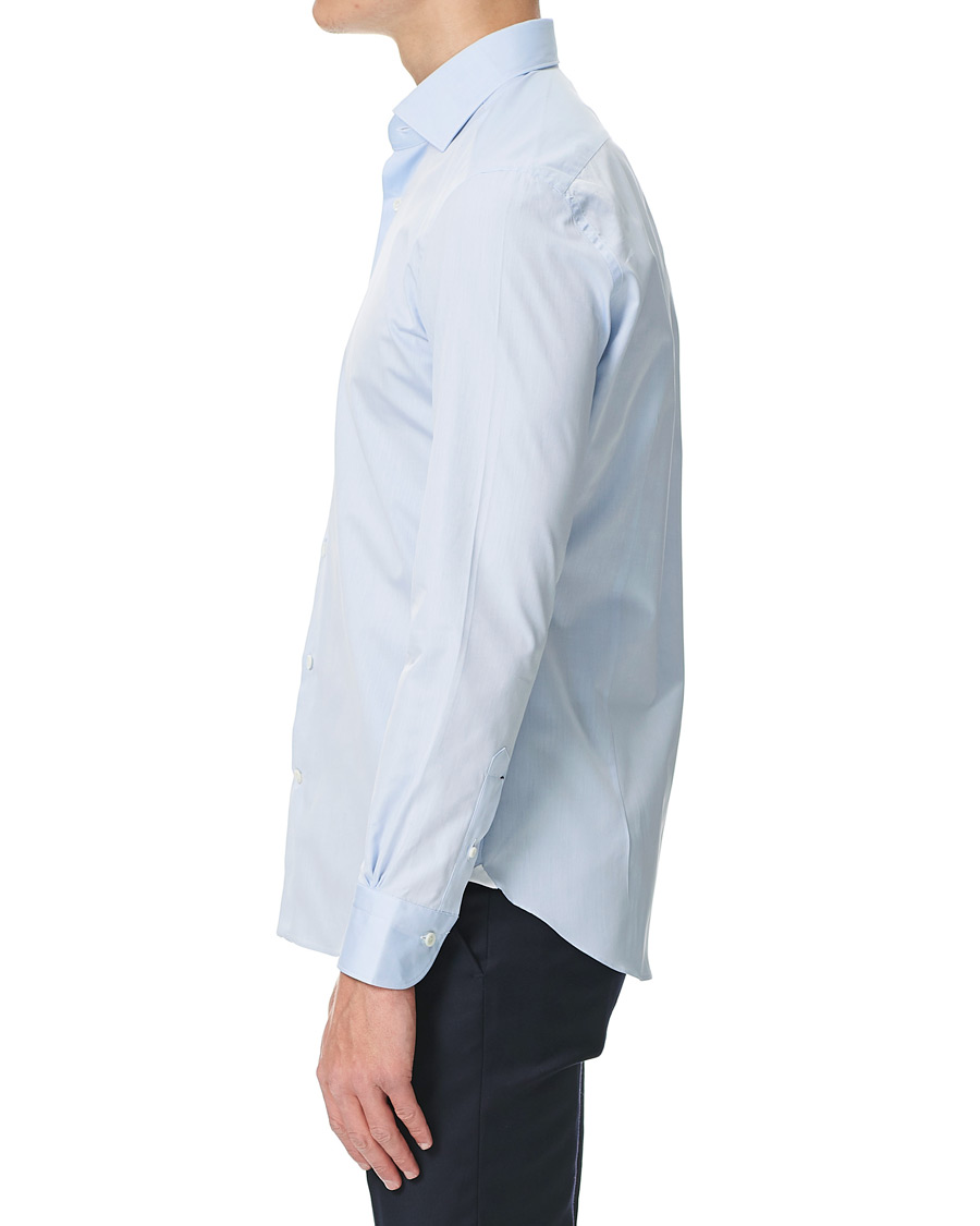 Herre | Skjorter | Mazzarelli | Soft Cotton Cut Away Shirt Light Blue