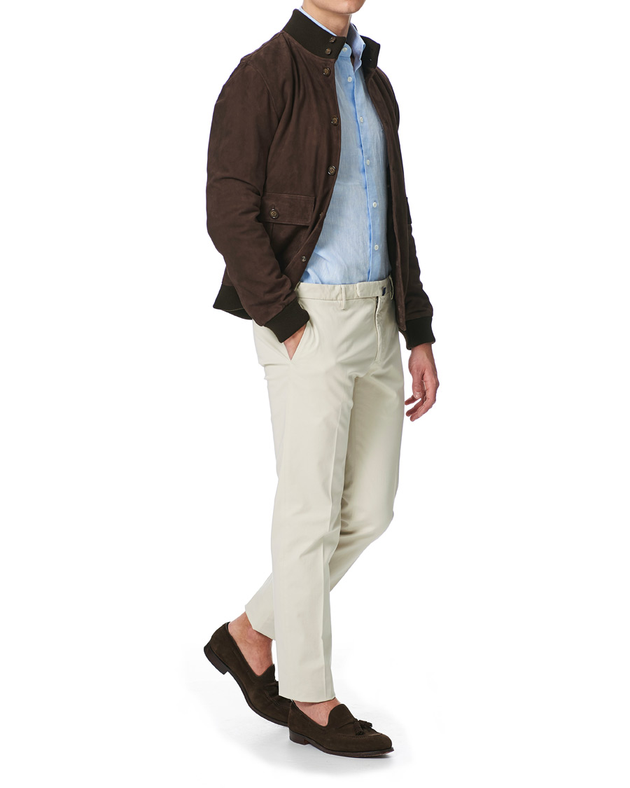 Herre | Skjorter | Mazzarelli | Linen Cut Away Shirt Light Blue