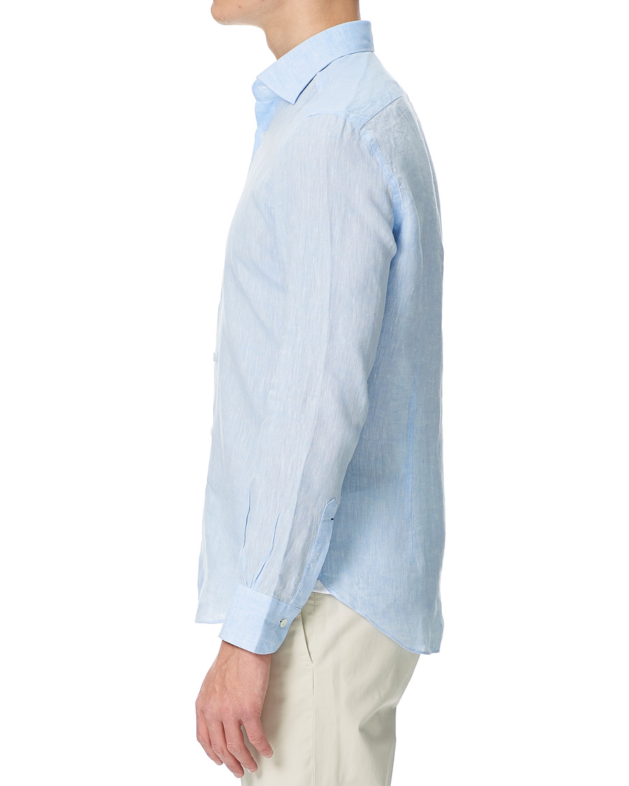 Herre | Skjorter | Mazzarelli | Linen Cut Away Shirt Light Blue