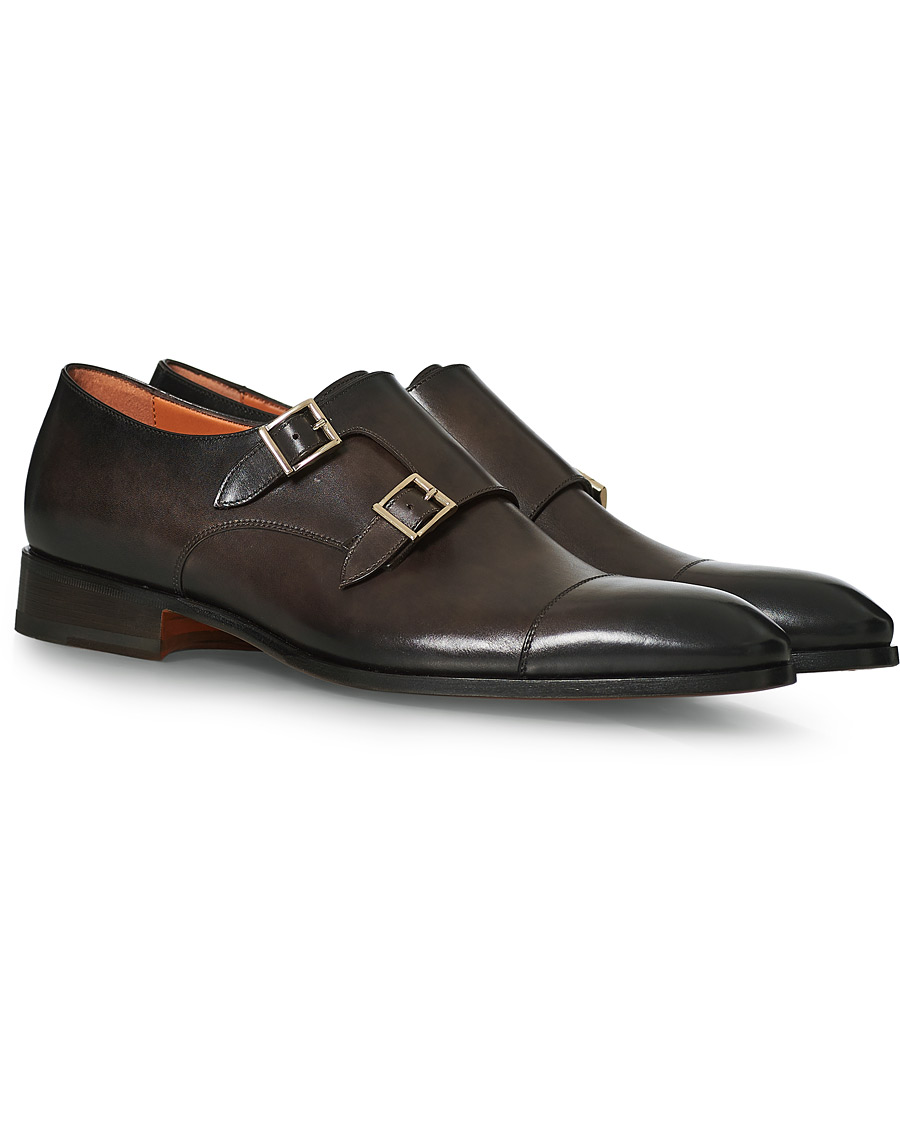 Herre | Santoni Blake Double Monk Dark Brown Calf | Santoni | Blake Double Monk Dark Brown Calf