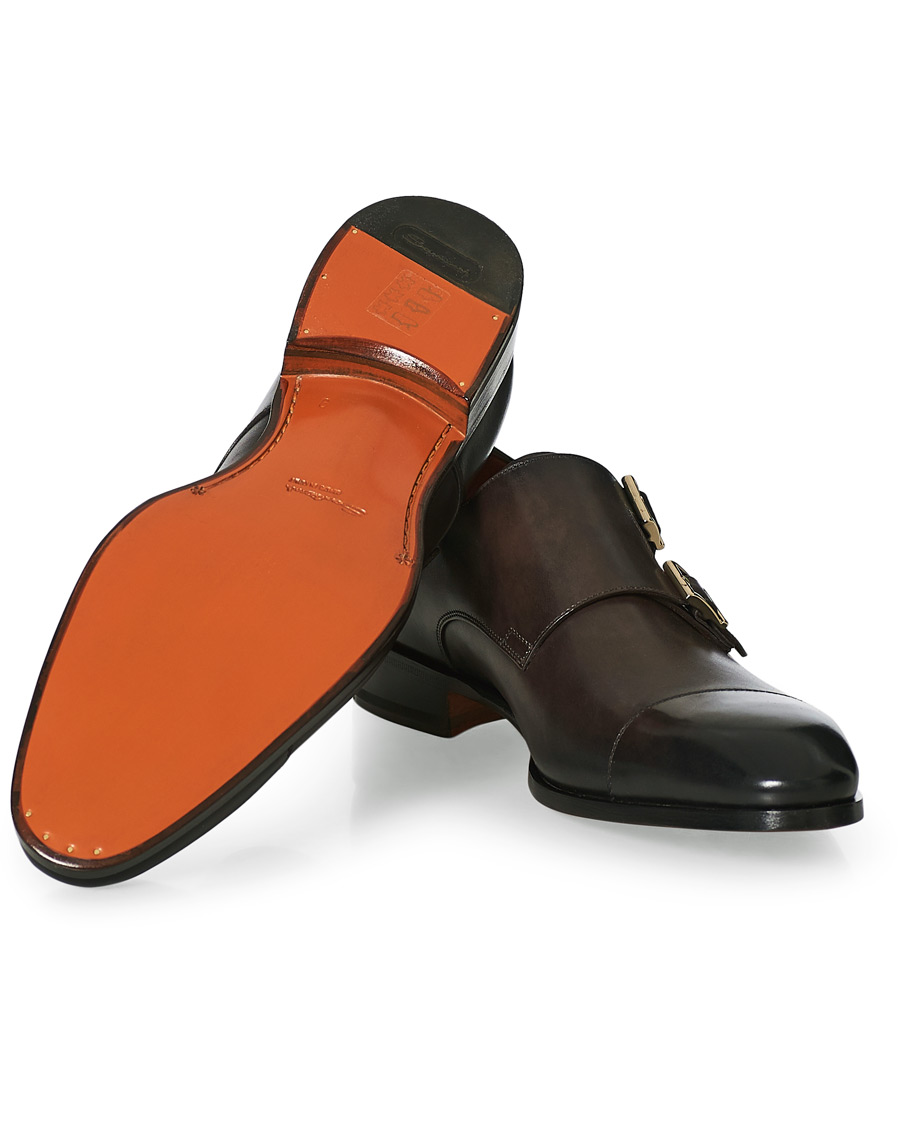 Herre | Santoni Blake Double Monk Dark Brown Calf | Santoni | Blake Double Monk Dark Brown Calf