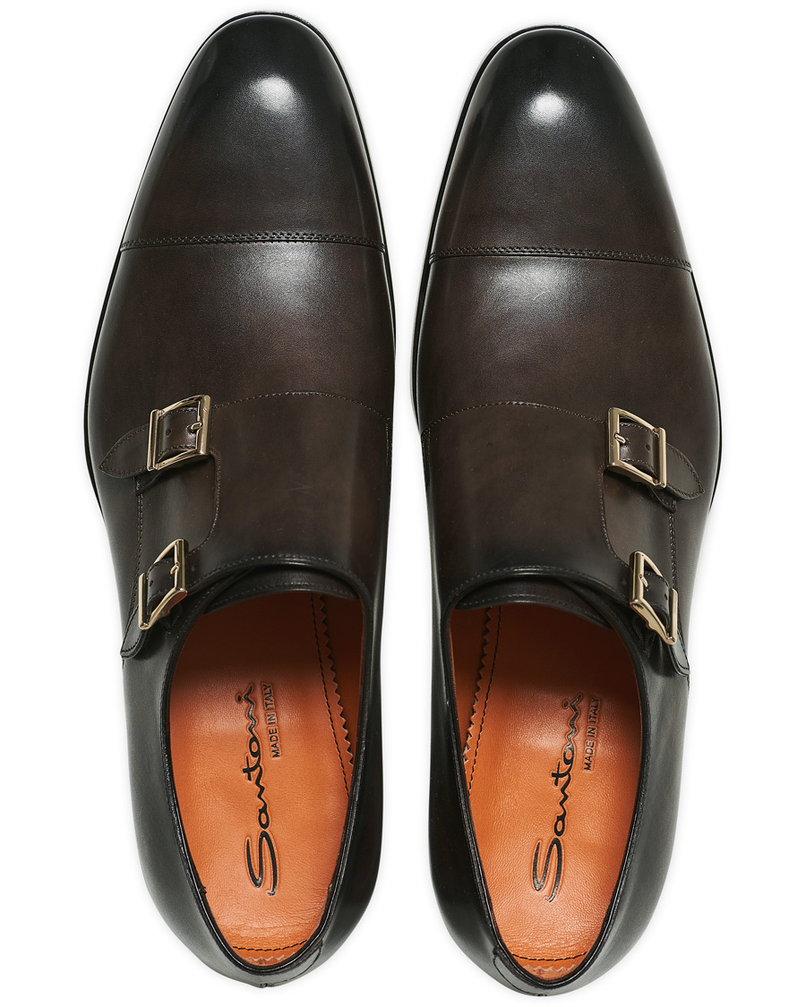 Herre | Santoni Blake Double Monk Dark Brown Calf | Santoni | Blake Double Monk Dark Brown Calf