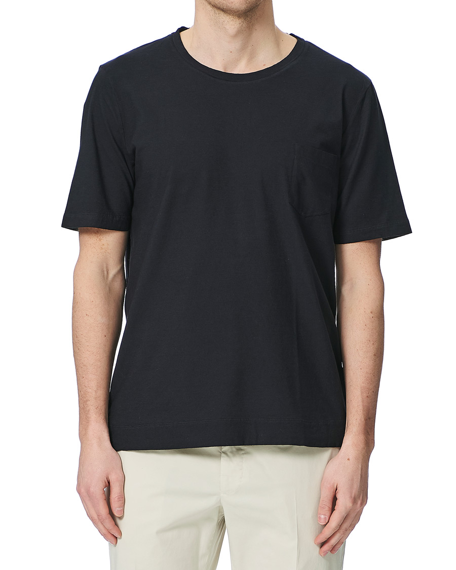 Herre | T-Shirts | Massimo Alba | Panarea Watercolor T-Shirt Navy