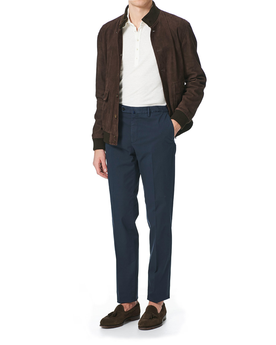 Herre | Gensere | Massimo Alba | Raya Linen Piquet Long Sleeve Polo White