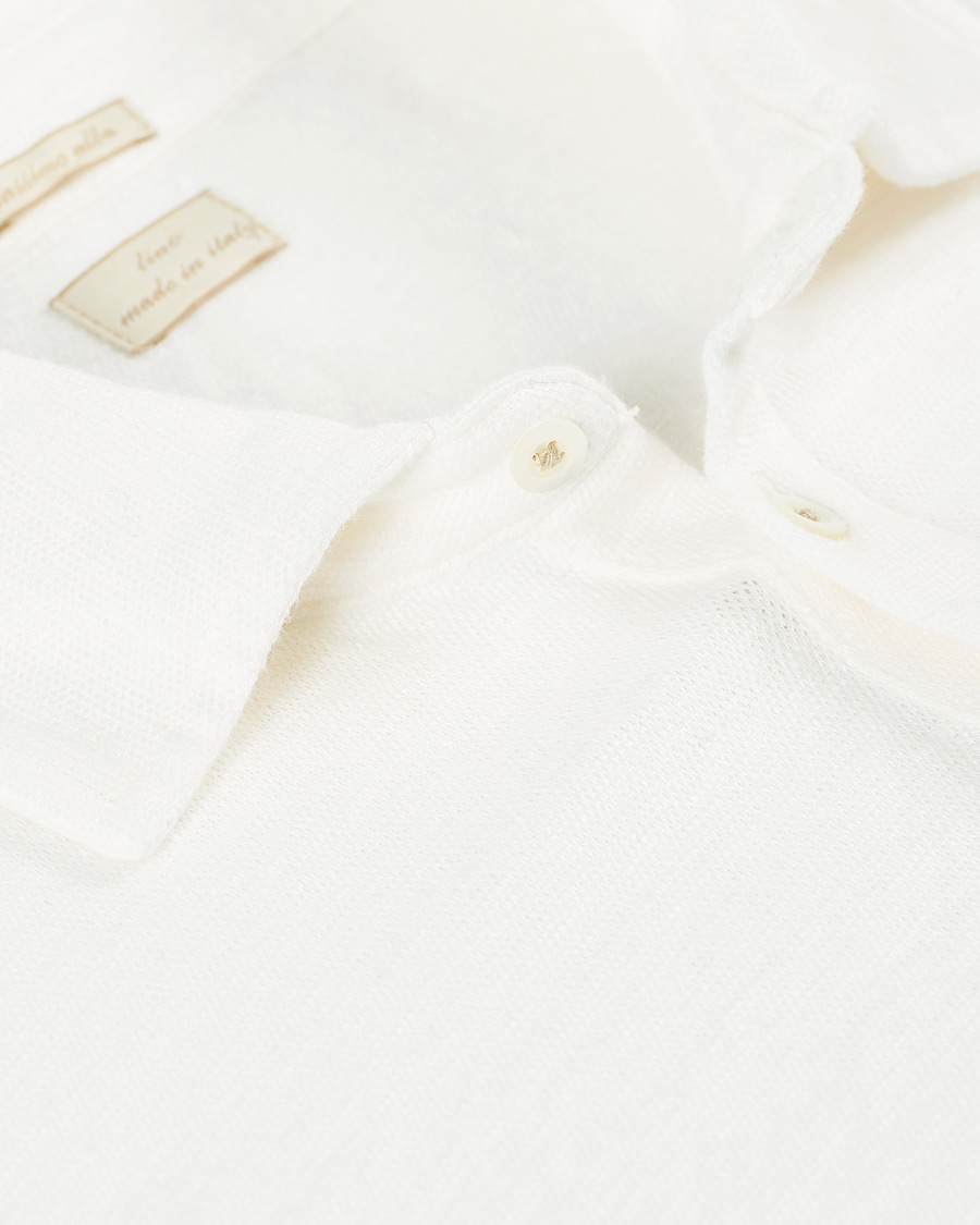 Herre | Gensere | Massimo Alba | Raya Linen Piquet Long Sleeve Polo White