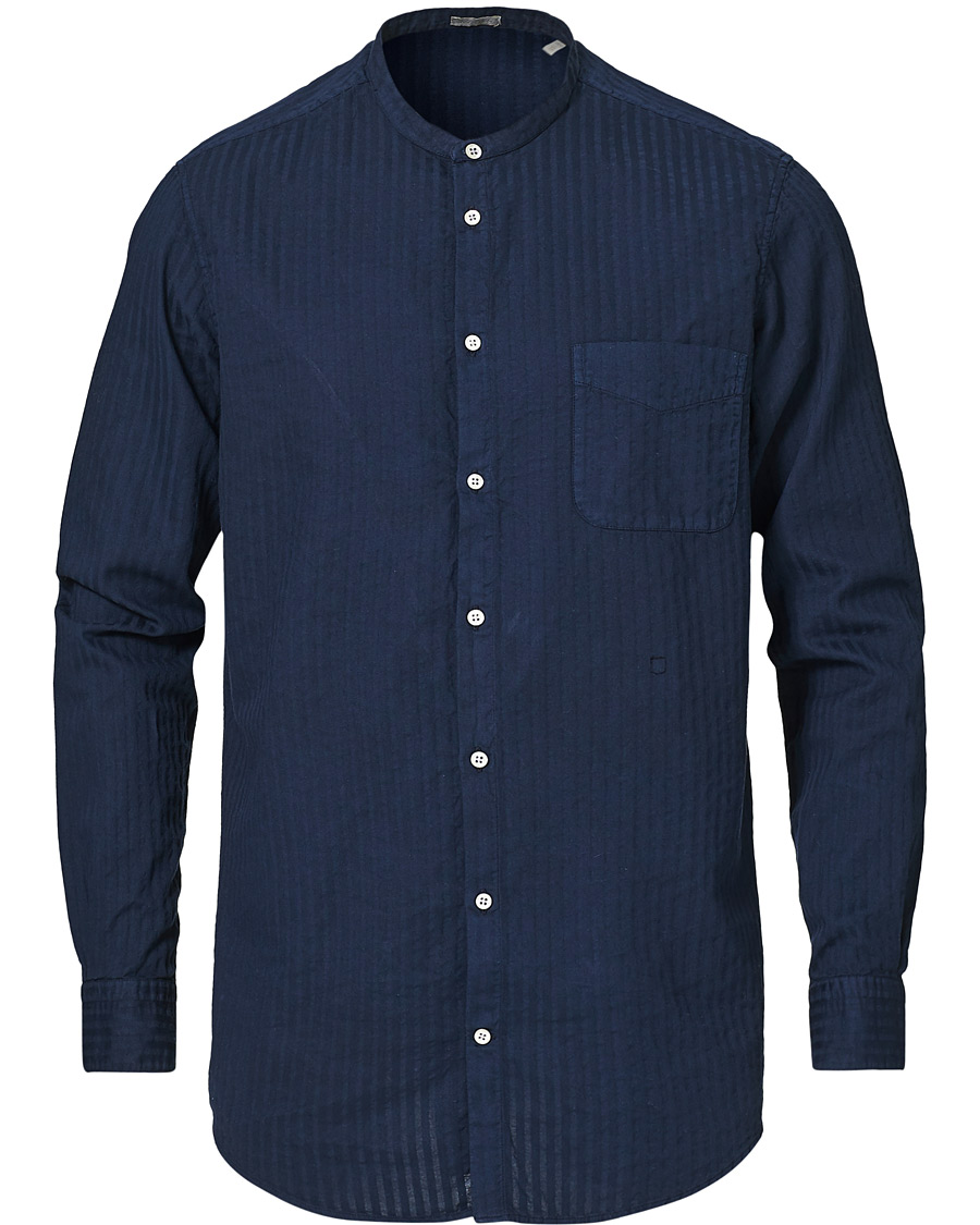 Herre | Skjorter | Massimo Alba | Noto Guru Collar Shirt Dark Blue
